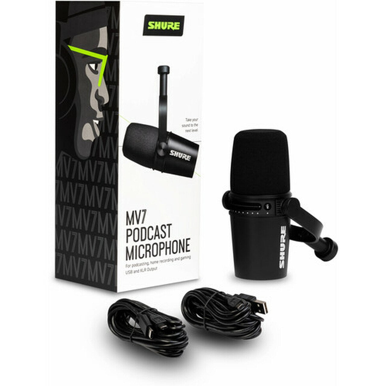 Shure MV7 Mobile Dynamic Microphone w/ USB and XLR - Black