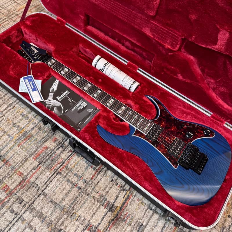 Ibanez RG653DX-TDF Prestige w/ Case - Transparent Deep Blue Flat