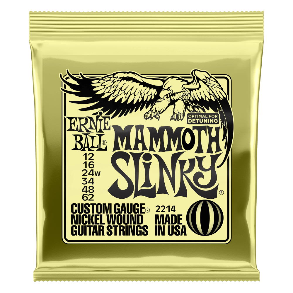 Ernie Ball P02214 Mammoth Slinky Electric Guitar Strings Nickel Wound 12-62 (3-Pack)