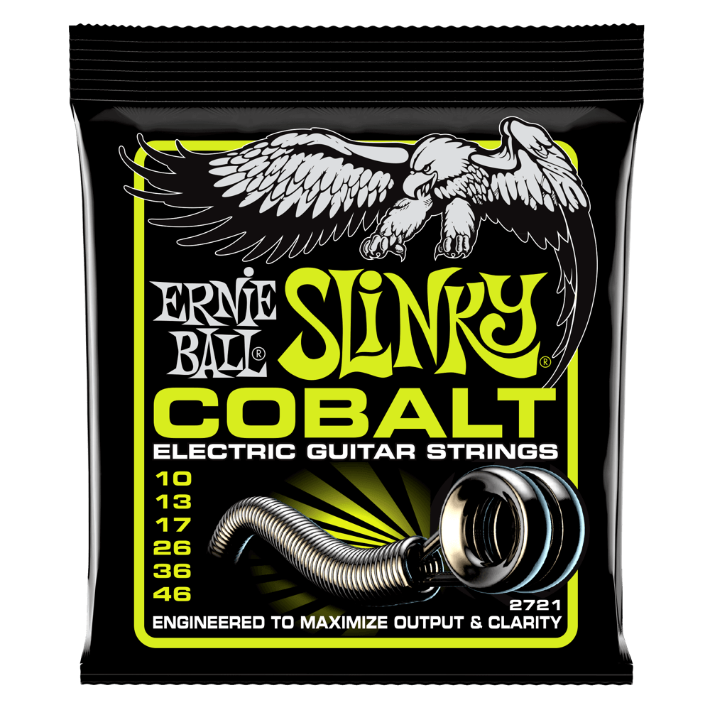 Ernie Ball P02721 Regular Slinky Cobalt Electric Guitar Strings 10-46 (3-Pack)