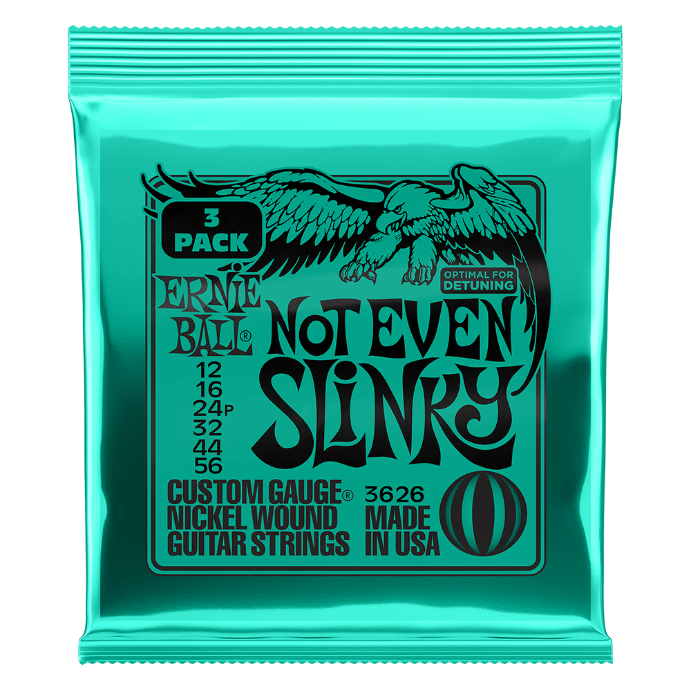 Ernie Ball P03626 Not Even Slinky Electric Guitar Strings Nickel Wound 12-56 (3-Pack)