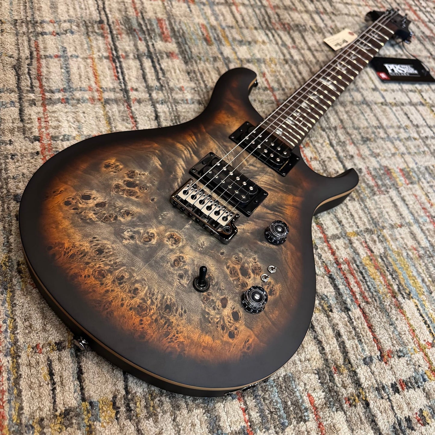 Paul Reed Smith SE Custom 24-08 Poplar Burl Limited Edition 2025 - Charcoal Cherry Midnight Burst