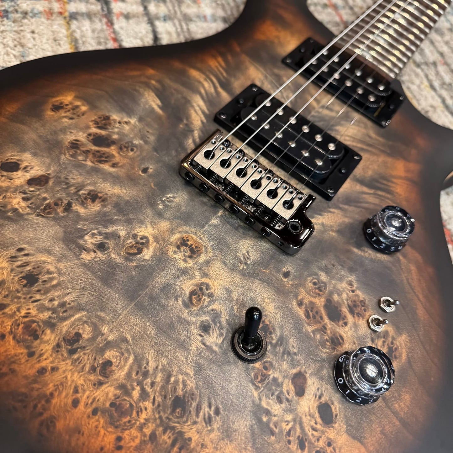 Paul Reed Smith SE Custom 24-08 Poplar Burl Limited Edition 2025 - Charcoal Cherry Midnight Burst