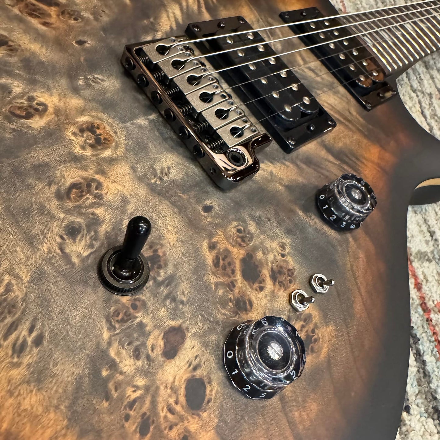 Paul Reed Smith SE Custom 24-08 Poplar Burl Limited Edition 2025 - Charcoal Cherry Midnight Burst