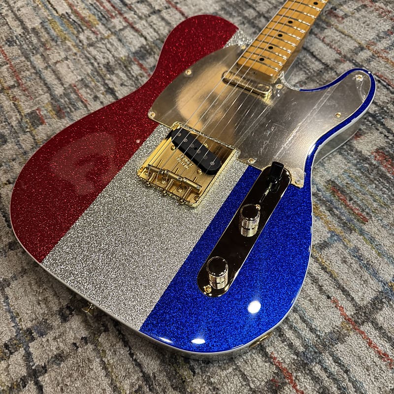 Fender Buck Owens Signature Telecaster - Red, Silver, and Blue Sparkle