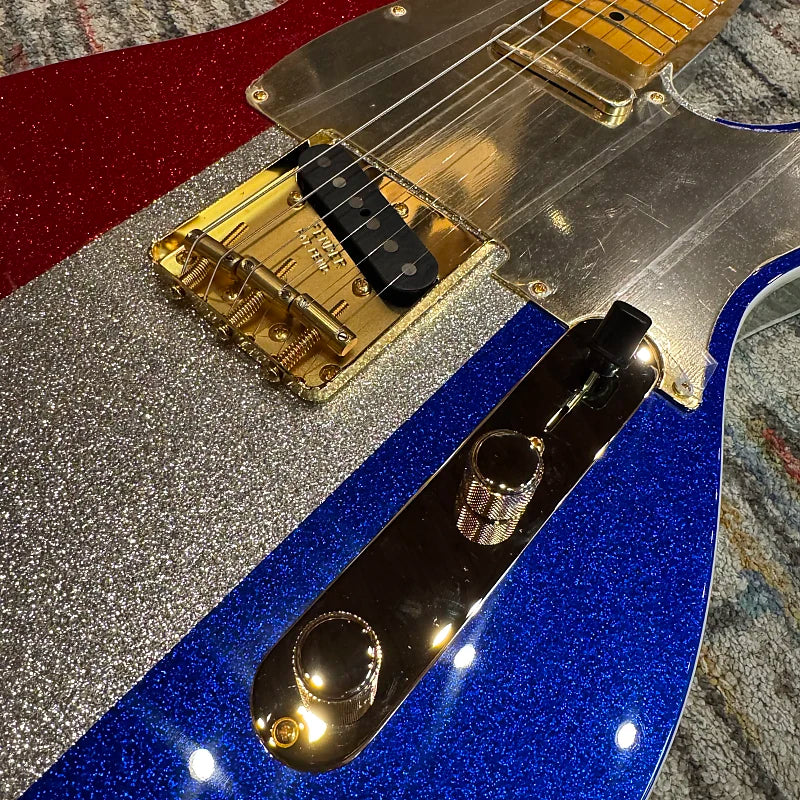 Fender Buck Owens Signature Telecaster - Red, Silver, and Blue Sparkle