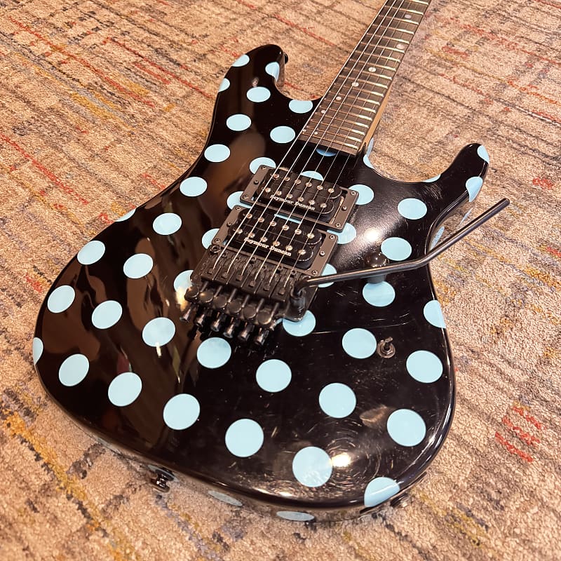 USED Kramer NightSwan - Black w/ Blue Polka Dot