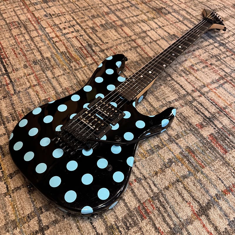 USED Kramer NightSwan - Black w/ Blue Polka Dot