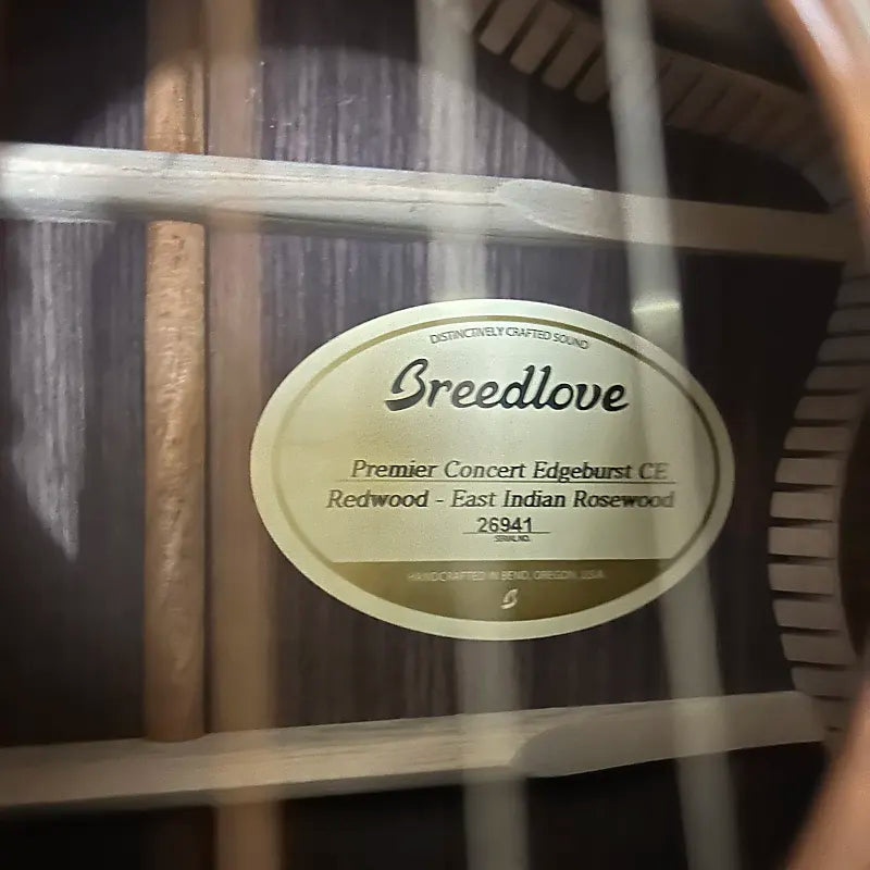 Breedlove Premier Concert CE Redwood Edgeburst