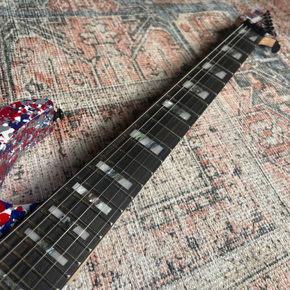 Ibanez 250th USA Anniversary RGR6A250 w/Case - Red, White and Blue Splatter
