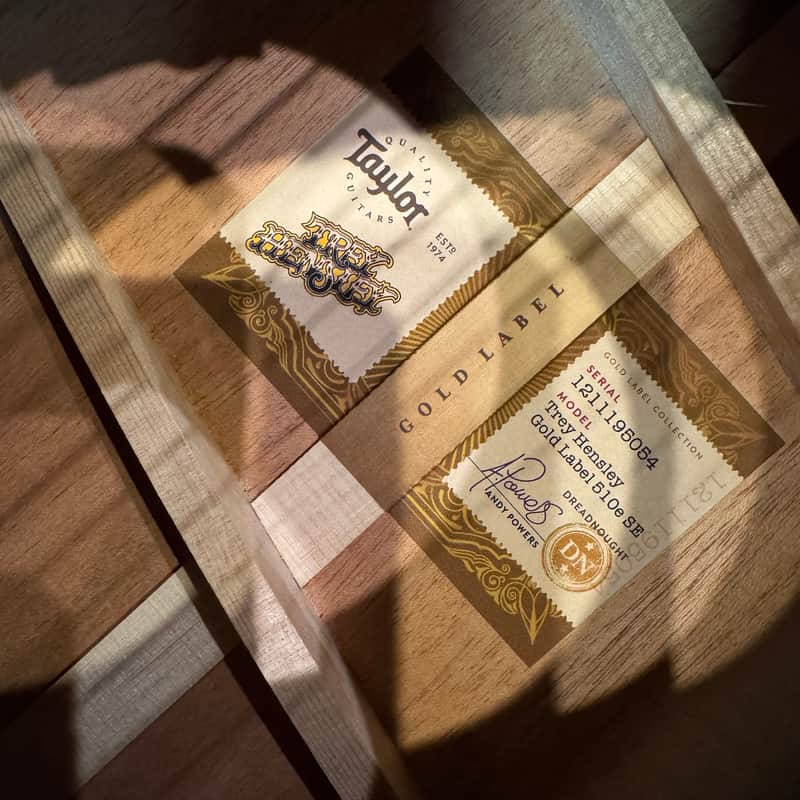 Taylor Trey Hensley Gold Label 510e Special Edition w/ Case and Signed COA - Antigue Blond