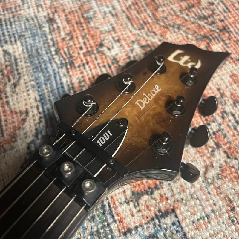 USED ESP LTD H-1001FR W/ Case - Black Natural Burst