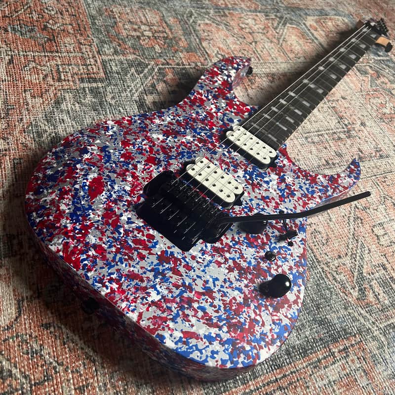 Ibanez 250th USA Anniversary RGR6A250 w/Case - Red, White and Blue Splatter