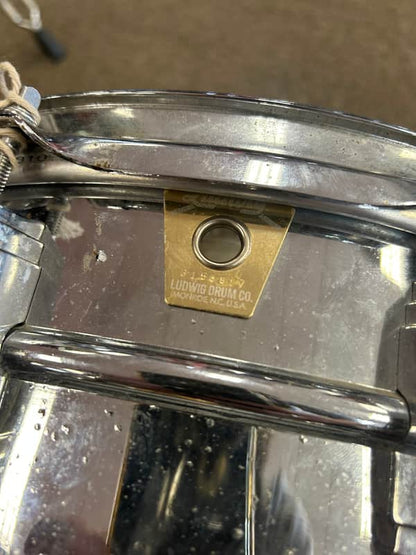 USED Ludwig LM410 Super-Sensitive 5x14" 10-Lug Aluminum Snare Drum