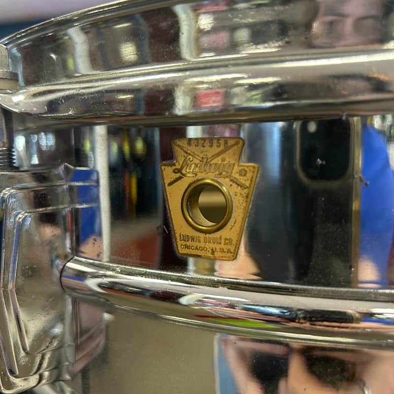 USED 1968 Ludwig No. 400 Supraphonic 5x14" 10-Lug Chrome Over Aluminum Snare Drum