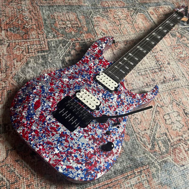 Ibanez 250th USA Anniversary RGR6A250 w/Case - Red, White and Blue Splatter