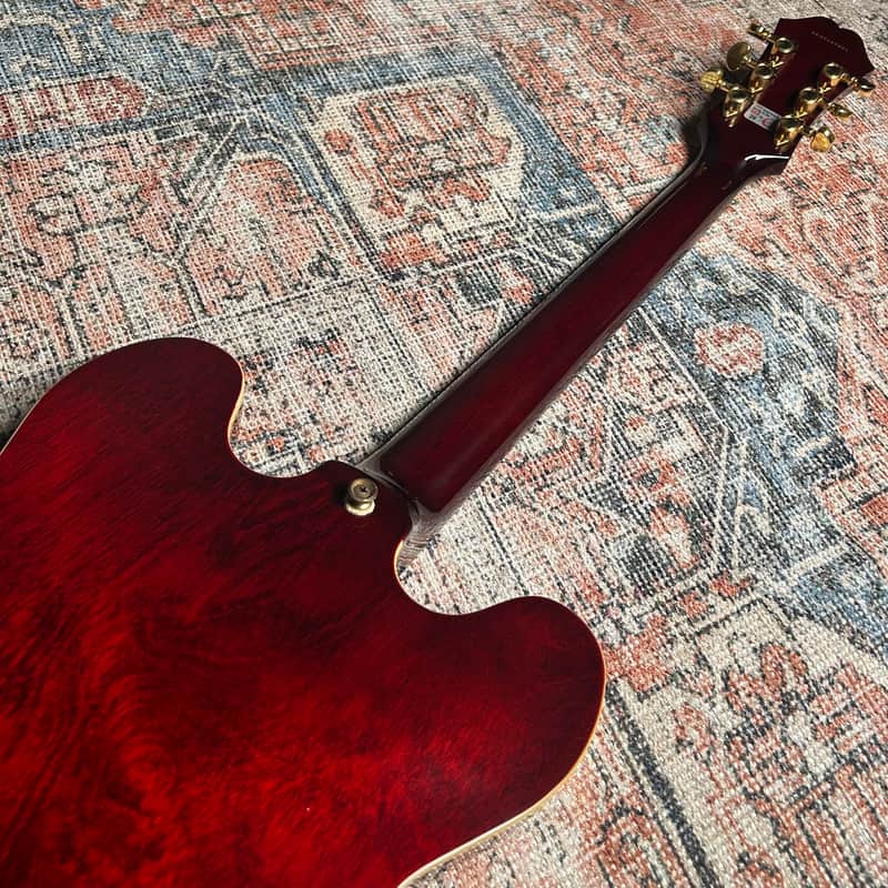 USED Epiphone Dot Deluxe Flame Top W/Case - Wine Red