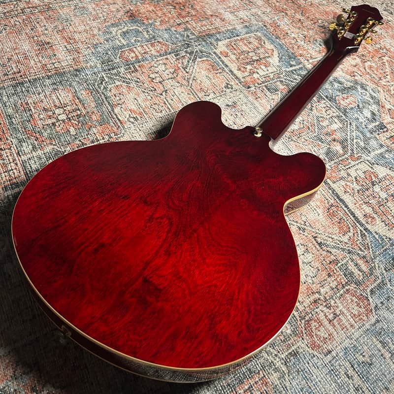 USED Epiphone Dot Deluxe Flame Top W/Case - Wine Red