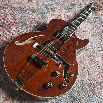 Ibanez Artcore Expressionist AG95MG Mango Top Semi-hollow Electric Guitar - Dark Amber