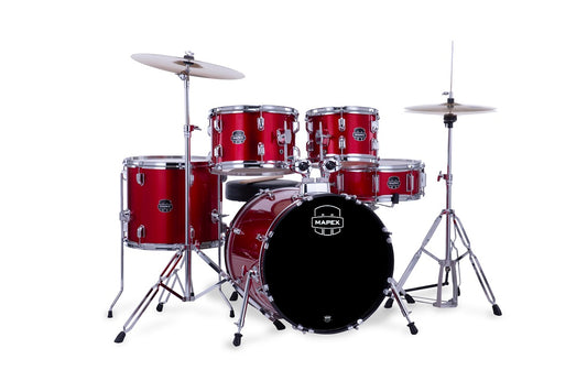 Mapex Comet Complete 5-Piece Drum Kit 10"/12"/14"/14"S/20"K w/ Cymbals and Hardware - Infra Red