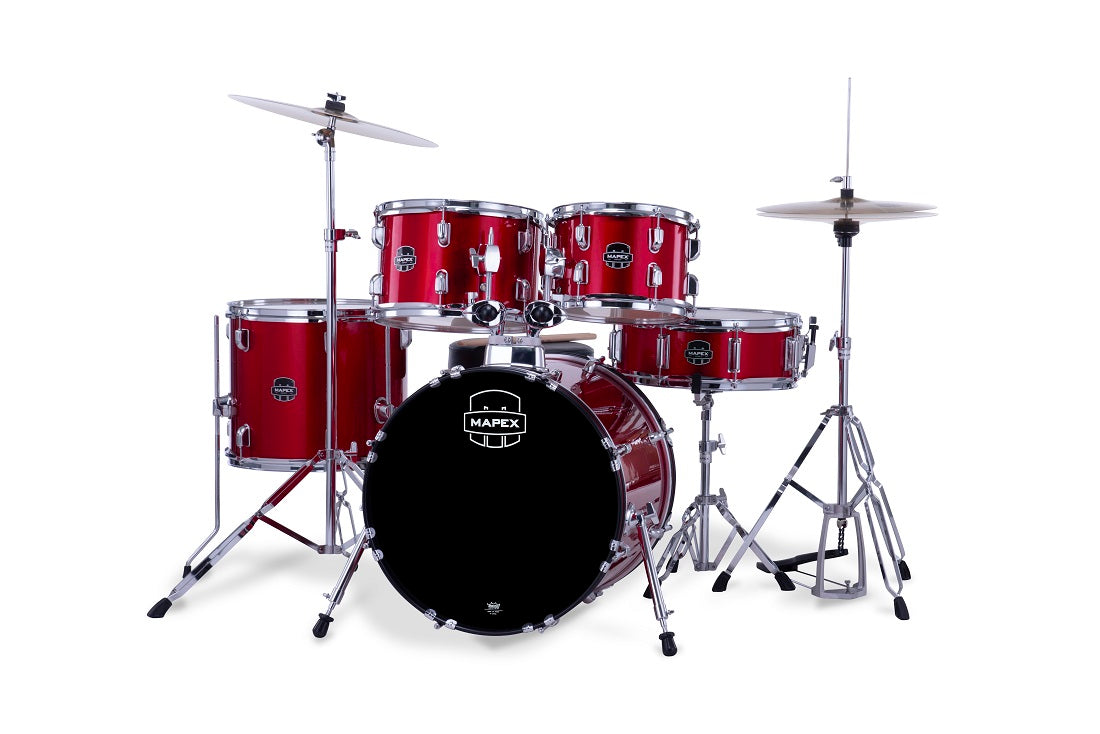 Mapex Comet Complete 5-Piece Drum Kit 10"/12"/14"/14"S/20"K w/ Cymbals and Hardware - Infra Red