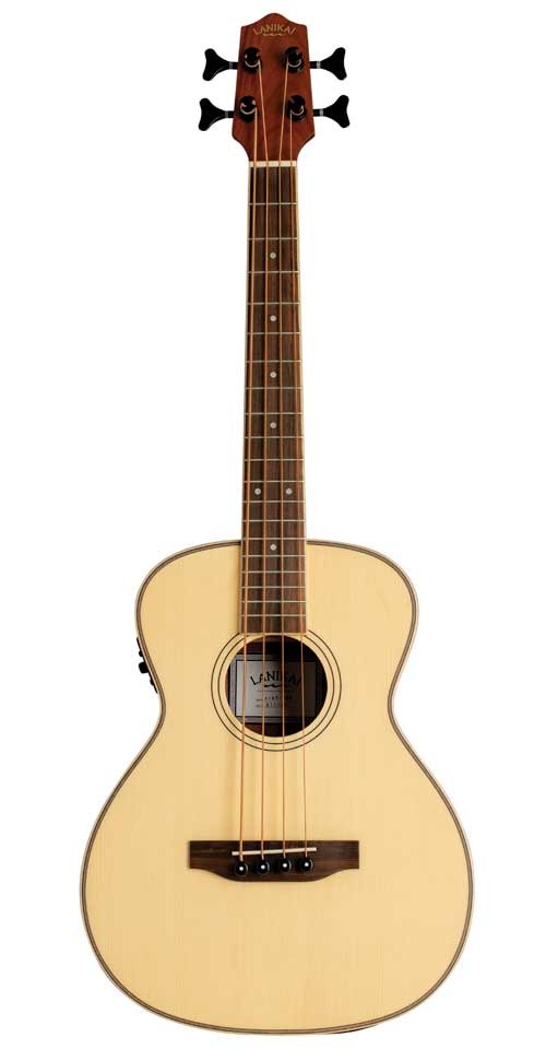 Lanikai Spruce Solid Top Morado Back and Sides Bass A/E Ukulele
