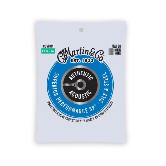 Martin MA130 Authentic Acoustic SP® Guitar Strings 11.5-47 Silk & Steel (3-Pack)