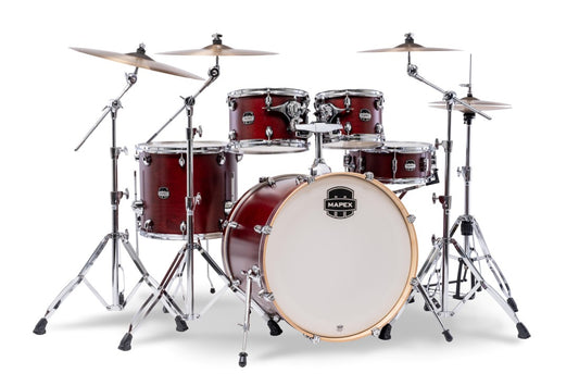 Mapex Mars Maple 5-Piece Rock Shell Pack 10"/12"/16"/14"S/22"K - Merlot Satin
