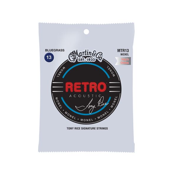 Martin MTR13 Medium Bluegrass Tony Rice's Choice Retro® Acoustic Guitar Strings Monel 13-56 (3-Pack)