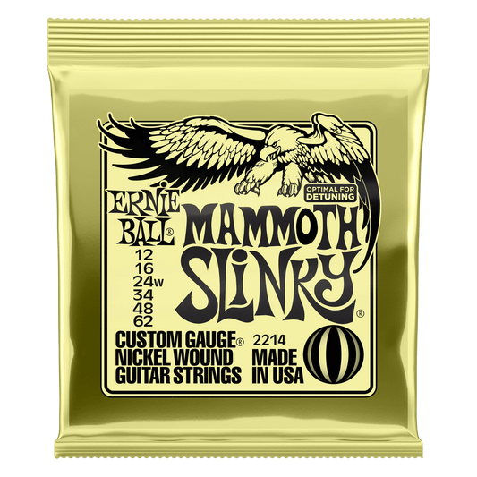 Ernie Ball P02214 Mammoth Slinky Electric Guitar Strings Nickel Wound 12-62 (3-Pack)