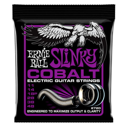 Ernie Ball P02720 Power Slinky Cobalt Electric Guitar Strings 11-48 (3-Pack)