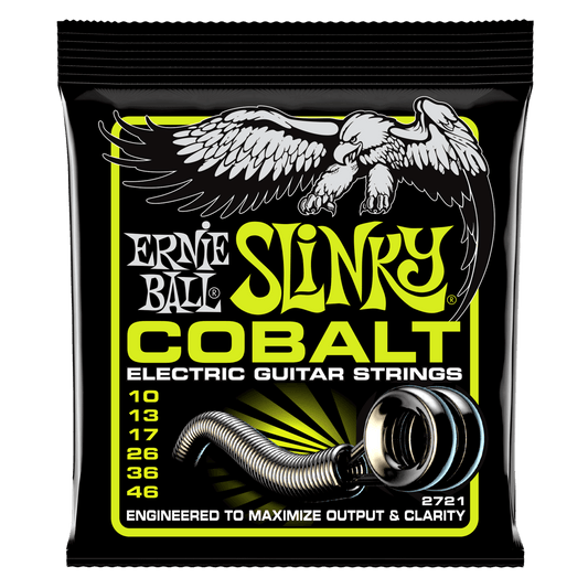 Ernie Ball P02721 Regular Slinky Cobalt Electric Guitar Strings 10-46 (3-Pack)
