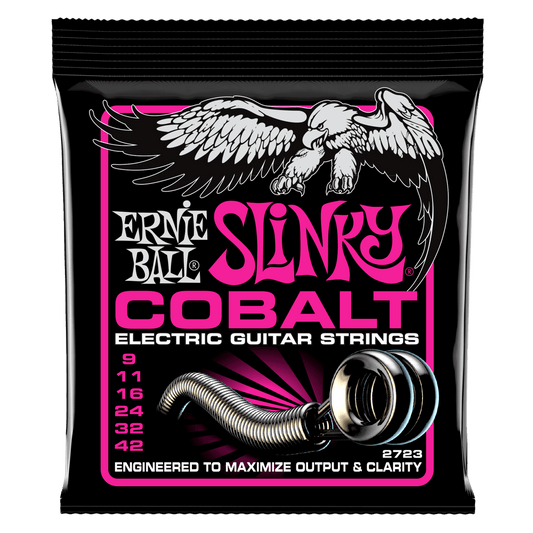Ernie Ball P02723 Super Slinky Cobalt Electric Guitar Strings 9-42 (3-Pack)