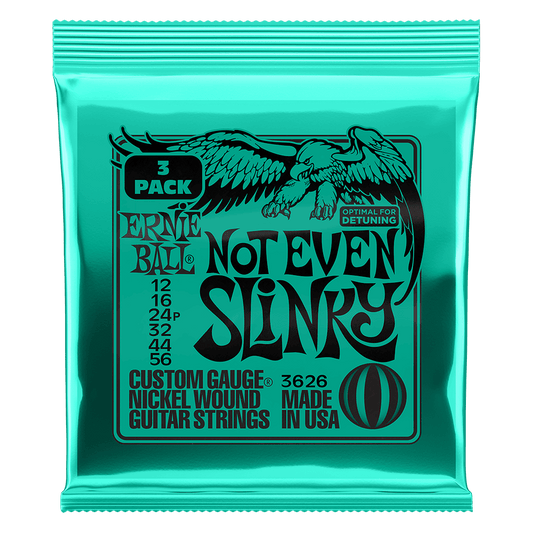 Ernie Ball P03626 Not Even Slinky Electric Guitar Strings Nickel Wound 12-56 (3-Pack)