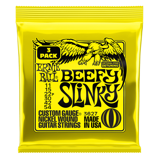 Ernie Ball P03627 Beefy Slinky Electric Guitar Strings Nickel Wound 11-54 (3-Pack)