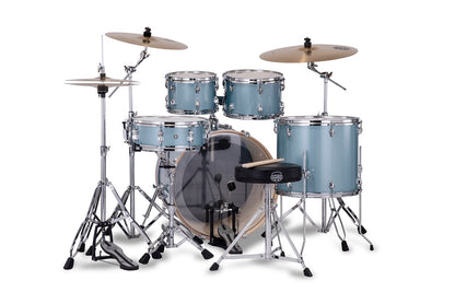 Mapex Venus 5-Piece Complete Drum Kit 10"/12"/16"/14"S/22"K w/ Hardware and Cymbals - Aqua Blue Sparkle