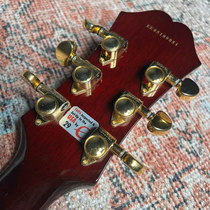 USED Epiphone Dot Deluxe Flame Top W/Case - Wine Red
