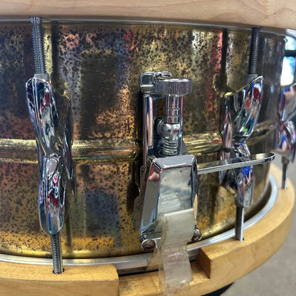 USED Premier '21' 14x6.5" Brass Rare Vintage Snare Drum W/ Wood Hoops