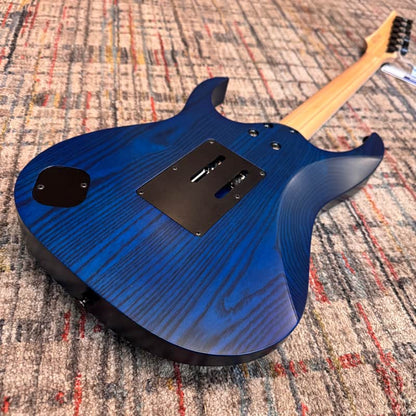 Ibanez RG653DX-TDF Prestige w/ Case - Transparent Deep Blue Flat