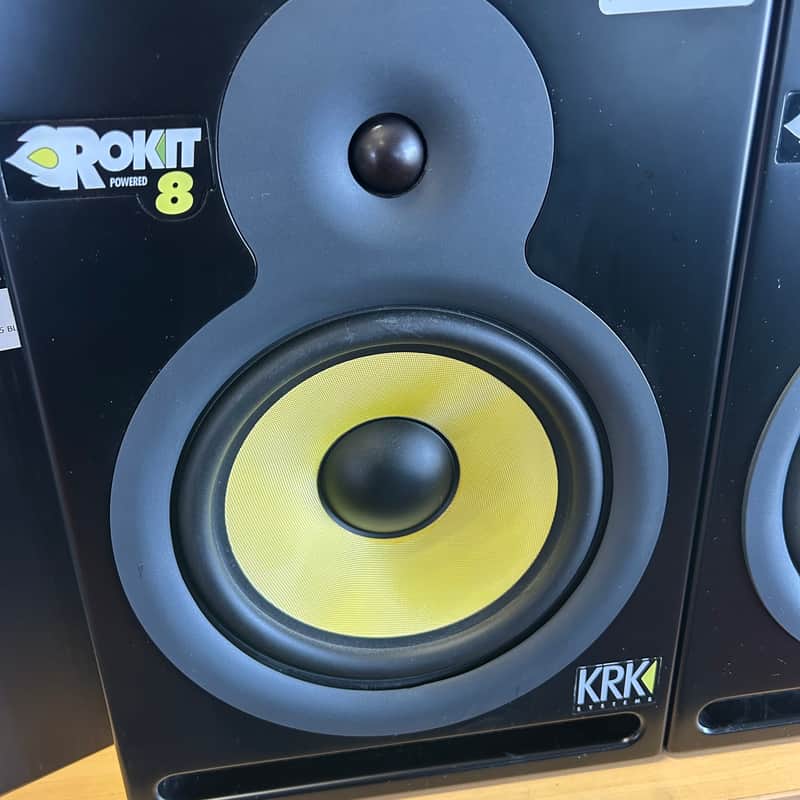 USED KRK RP-8 Rokit 2-Way 8" Active Studio Monitors (Pair) - Black and Yellow