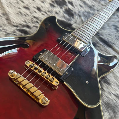 USED Ibanez AM93-TRS Artcore with BurstBuckers W/Case - Transparent Red Sunburst