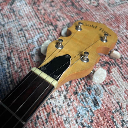USED Early Goldtone CC-100 Lefty Cripple Creek Maple Convertible 5-String Banjo w/ Case - Natural