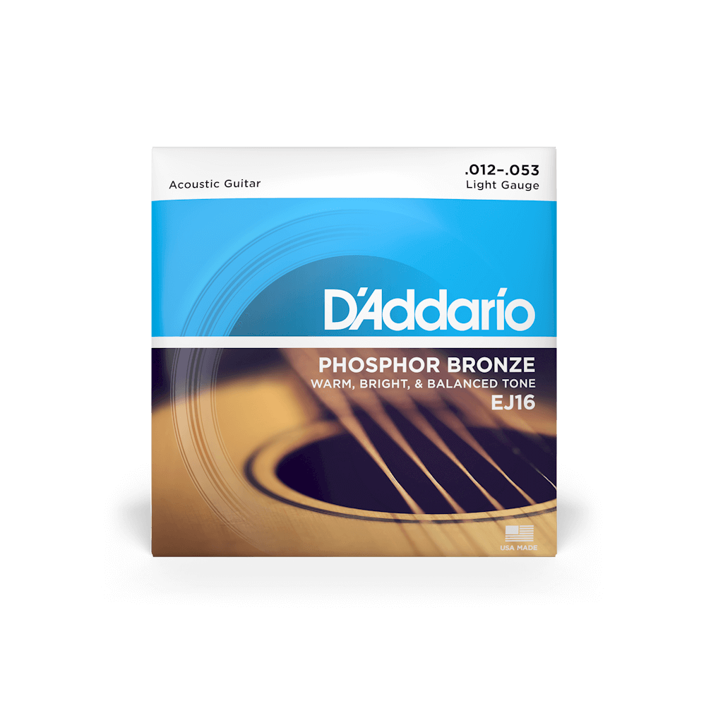 D'Addario EJ16 Regular Light Acoustic Guitar Songs 12-53 Phosphor Bronze (3-Pack)