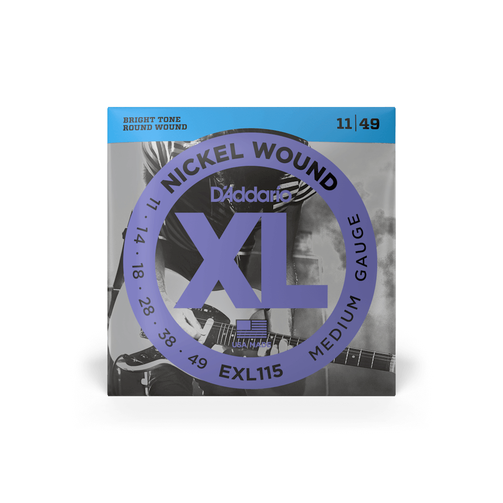 D'Addario EXL115 Medium Electric Guitar Strings 11-49 (3-Pack)