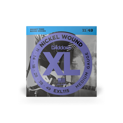 D'Addario EXL115 Medium Electric Guitar Strings 11-49 (3-Pack)