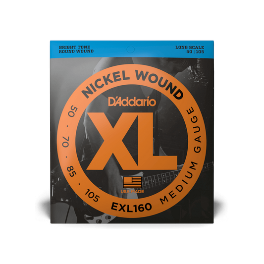 D'Addario EXL160 Medium Long Scale Bass Strings 50-105 (2-Pack)