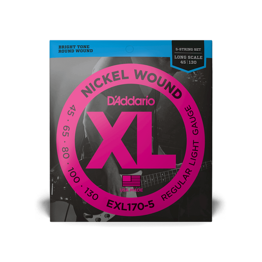 D'Addario EXL170-5 Regular Light Long Scale 5-String Bass Strings 45-130 (2-Pack)