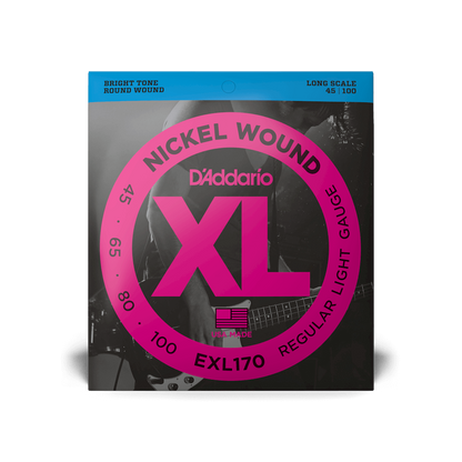 D'Addario EXL170 Regular Light Long Scale Bass Strings 45-100 (2-Pack)