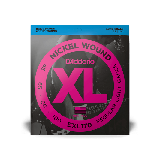 D'Addario EXL170 Regular Light Long Scale Bass Strings 45-100 (2-Pack)