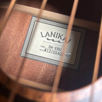 USED Lanikai OA-EBU Oak Ukulele Bass w/ Fishman Clasica II Preamp & Gigbag